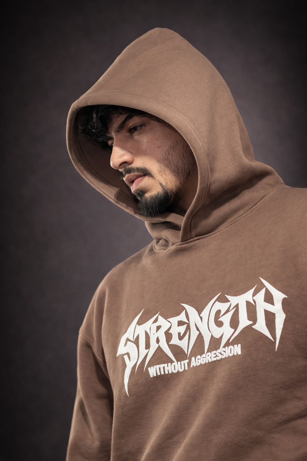Mocha Stag Strength Hoodie